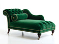 Chaise longue de terciopelo 190x82x92 cm - verde esmeralda - estilo clásico capitoné para salón