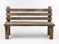 Banco de jardín de madera 145x58x88 cm - marrón envejecido - diseño rústico con respaldo para exterior