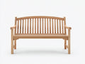 Banco de jardín - Madera maciza 150 x 60 x 95 cm - Natural - Diseño clásico con respaldo curvo y reposabrazos