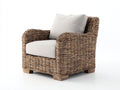 Sillones de ratán - Ratán tejido y estructura de madera 90 x 85 x 88 cm - Marrón-Beige - Diseño rústico con reposabrazos curvos