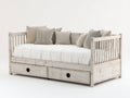 Sofás cama - Madera de pino 200 x 90 x 85 cm - Color blanco natural - Diseño nórdico con cajones de almacenamiento