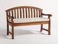 Banco de jardín de madera 130x60x90 cm - Marrón oscuro-Blanco roto - Diseño clásico con respaldo curvo