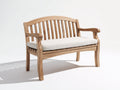 Banco de jardín de madera 125x60x90 cm - Madera natural-Blanco roto - Diseño clásico con respaldo curvo