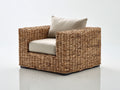 Sillones de ratán 88x84x78 cm - marrón-beige - diseño natural para salón y terraza cubierta