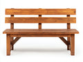 Banco de jardín de madera 150x60x90 cm - marrón - diseño rústico con respaldo para exterior