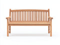Banco de jardín de madera 140x60x90 cm - Madera natural - Diseño clásico con respaldo de listones
