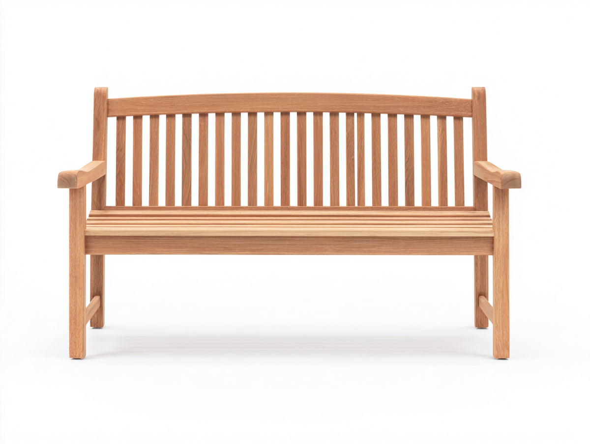 Banco de jardín de madera 140x60x90 cm - Madera natural - Diseño clásico con respaldo de listones