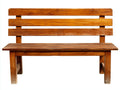 Banco de jardín - Madera maciza 140 x 55 x 90 cm - Marrón - Diseño rústico con respaldo de listones